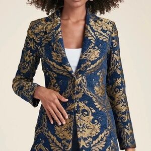 VENUS Elegant Navy and Gold Blazer